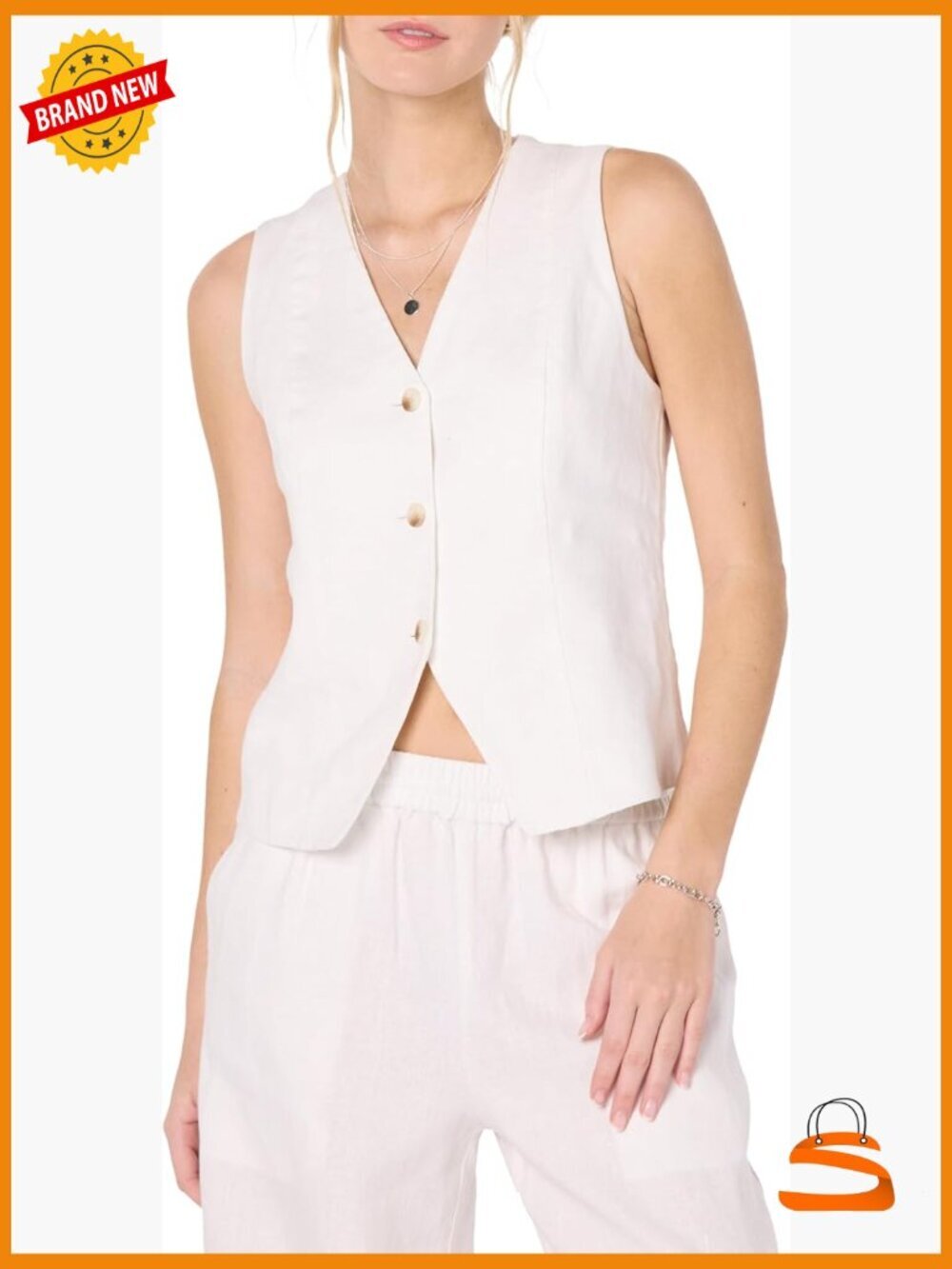 Linen Blend Vest Loose Fit for Beach to Brunch Styling